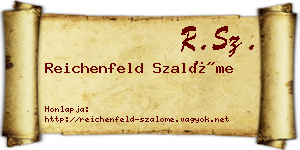 Reichenfeld Szalóme névjegykártya